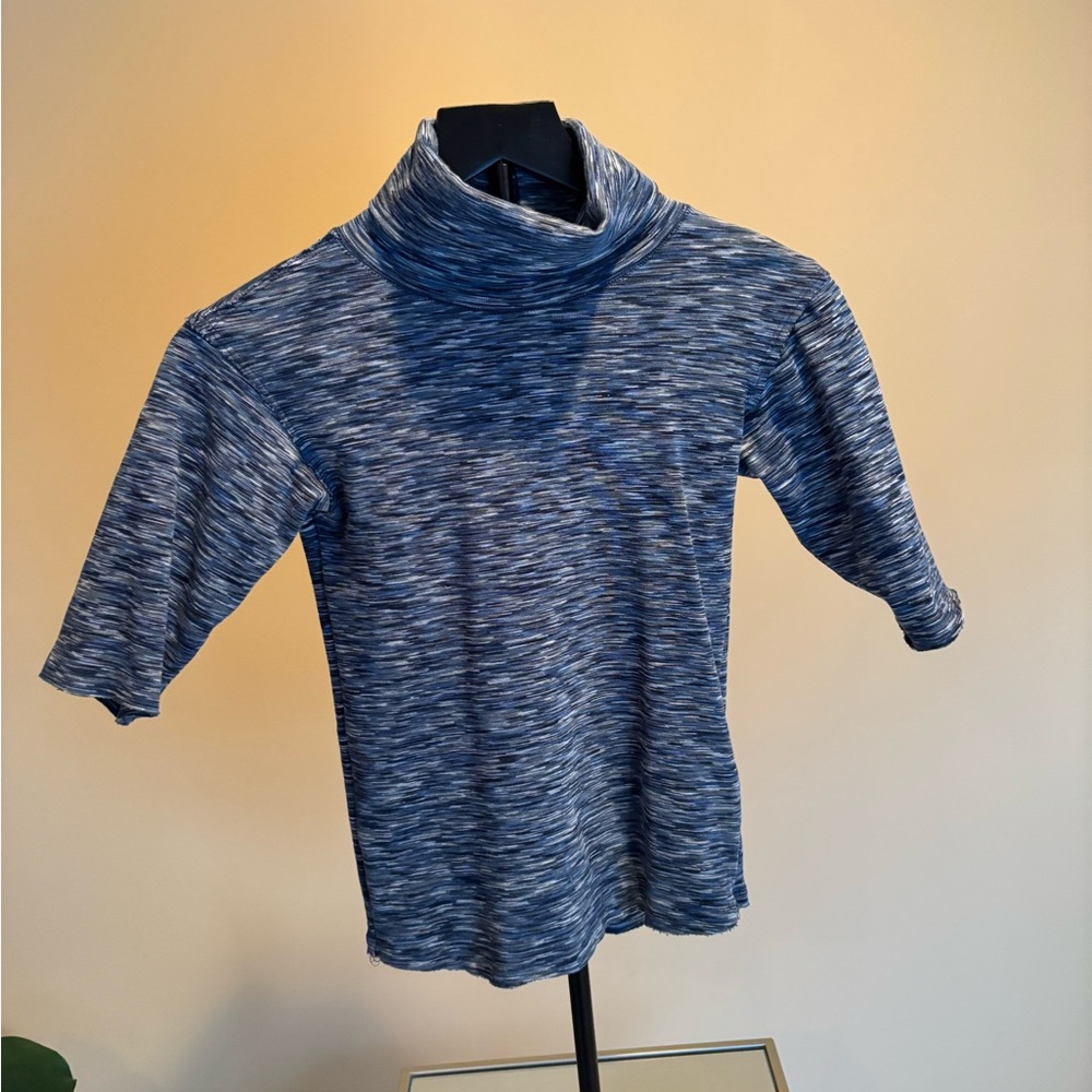 Free People Blue Turtleneck Top